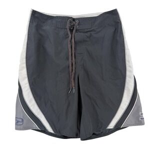Honolua Board Shorts Mens 31 Gray Colorblock Hawaii Map Surf Swim Trunks Beach